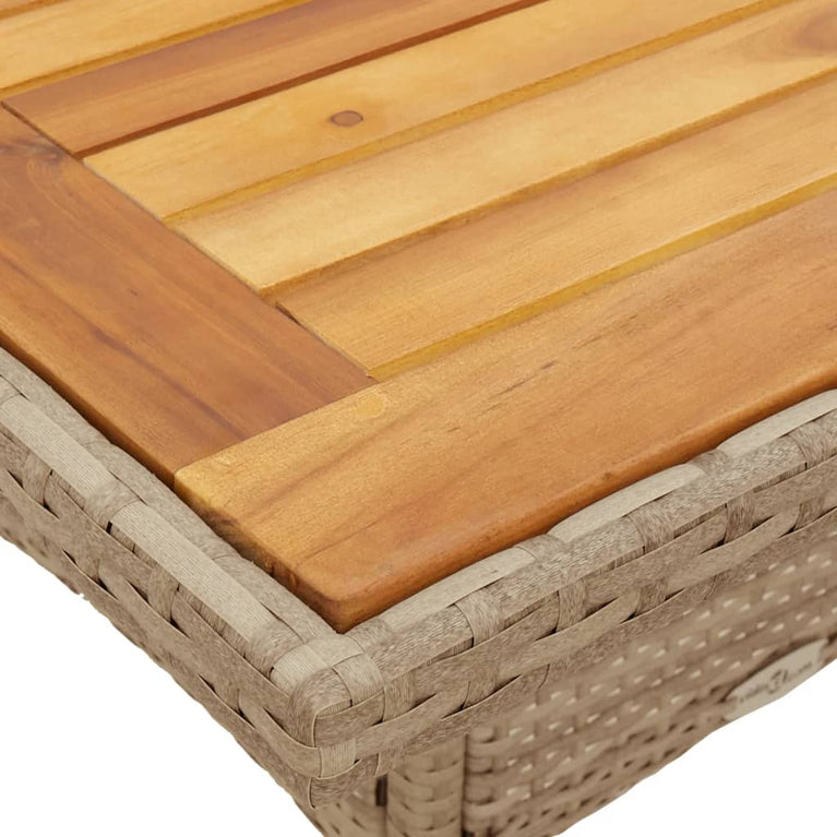 3-delige Tuinset met kussens poly rattan en acaciahout beige