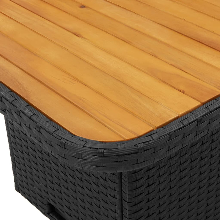 2-delige Tuinset met kussens poly rattan zwart