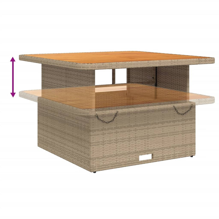 2-delige Tuinset met kussens poly rattan beige