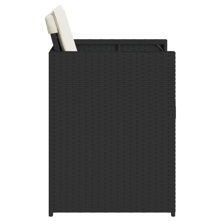 Tuinstoelen 4 st met kussens poly rattan zwart