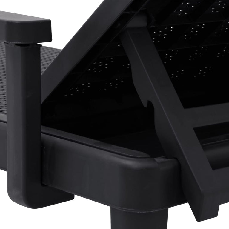 Ligbed 159x68x83,5 cm polypropeen zwart