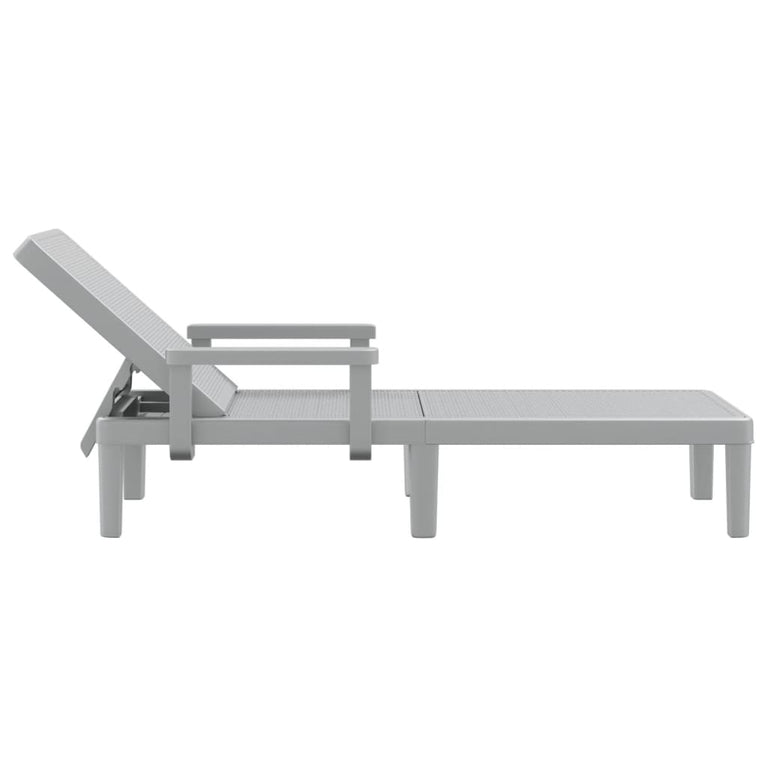 Ligbed 159x68x83,5 cm polypropeen grijs