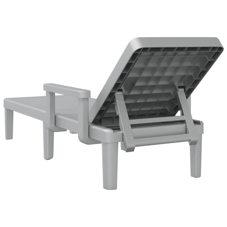 Ligbed 159x68x83,5 cm polypropeen grijs