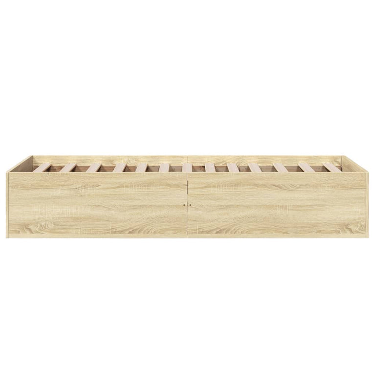 Bedframe bewerkt hout sonoma eikenkleurig 75x190 cm