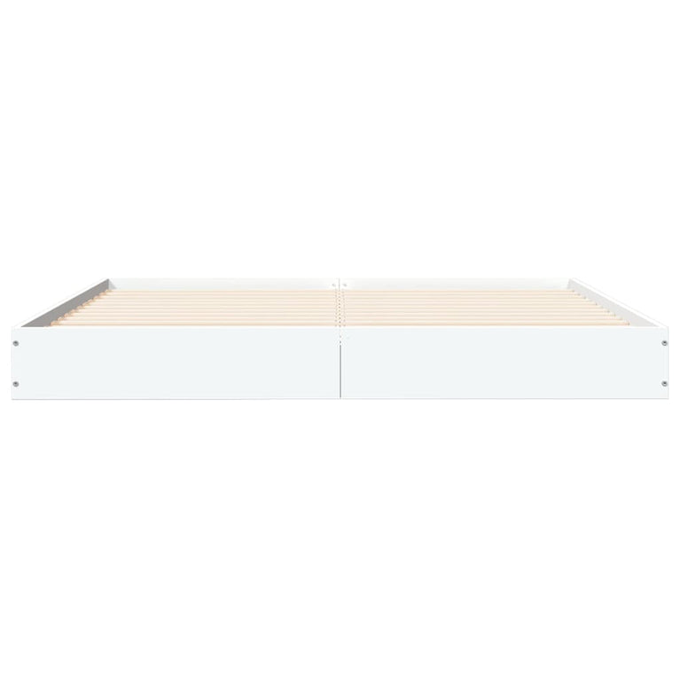 Bedframe bewerkt hout wit 160x200 cm