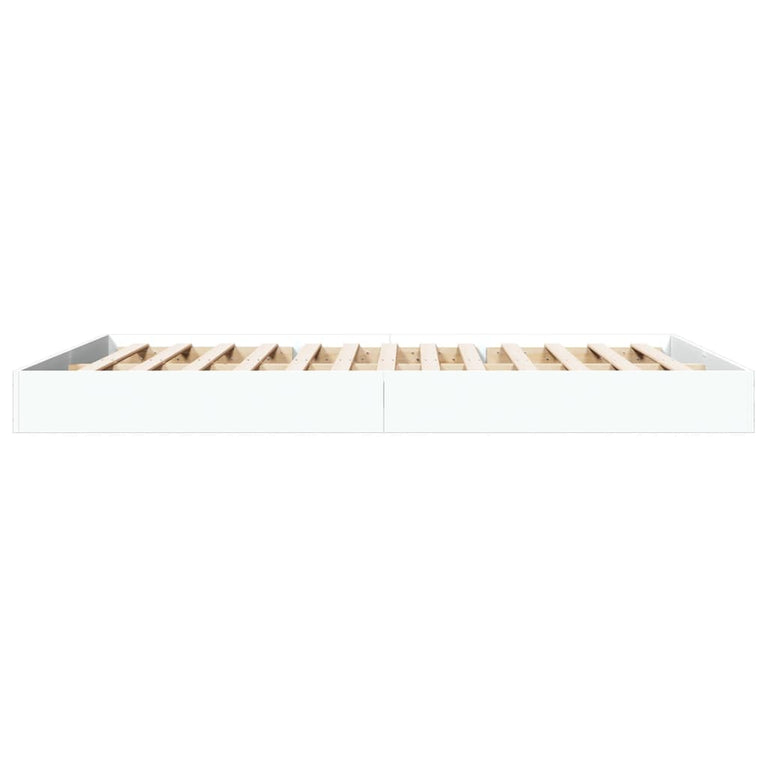 Bedframe bewerkt hout wit 160x200 cm