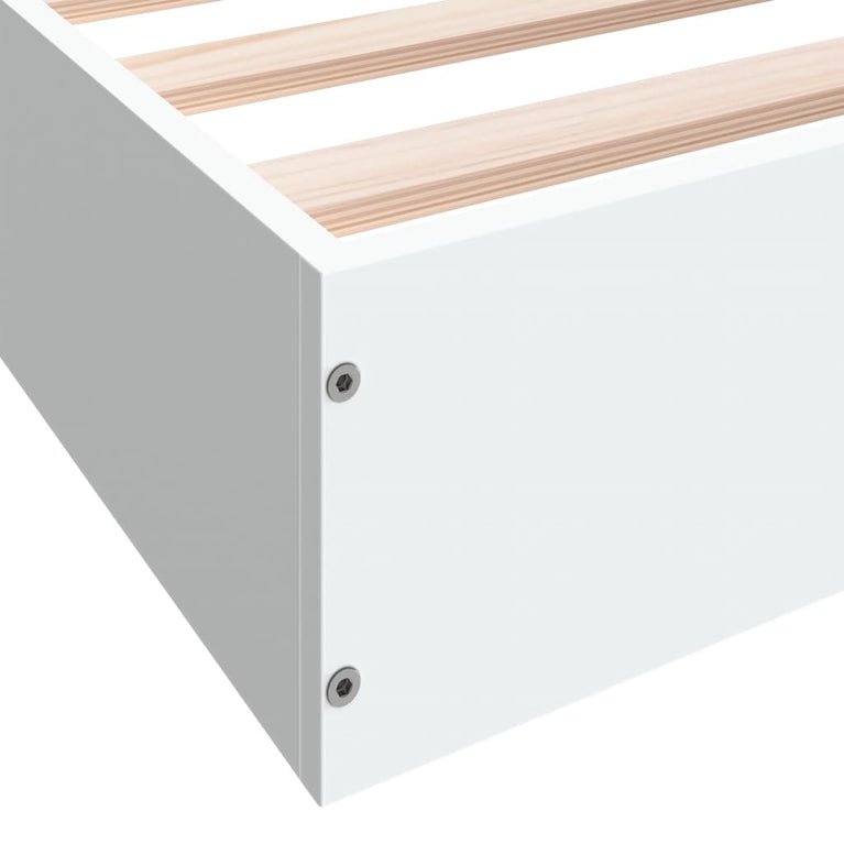 Bedframe bewerkt hout wit 160x200 cm