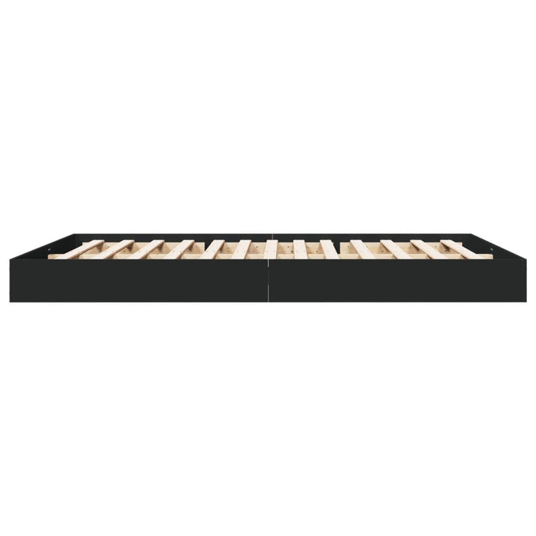 Bedframe bewerkt hout zwart 160x200 cm