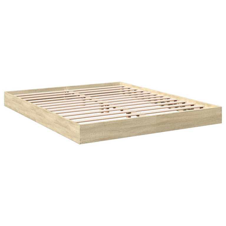 Bedframe bewerkt hout sonoma eikenkleurig 160x200 cm
