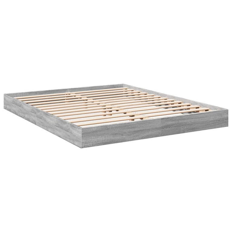 Bedframe bewerkt hout grijs sonoma eikenkleurig 160x200 cm