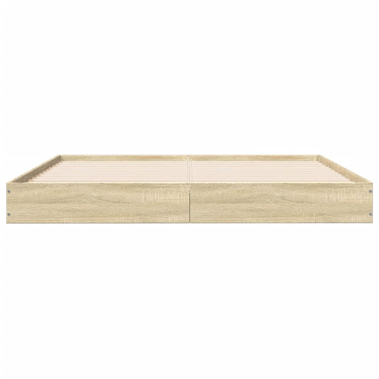 Bedframe bewerkt hout sonoma eikenkleurig 150x200 cm
