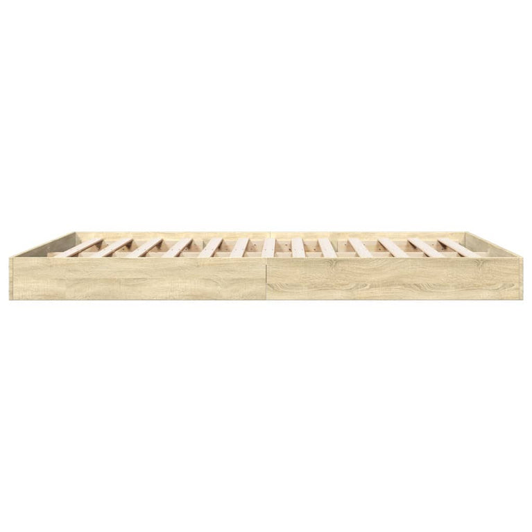 Bedframe bewerkt hout sonoma eikenkleurig 150x200 cm