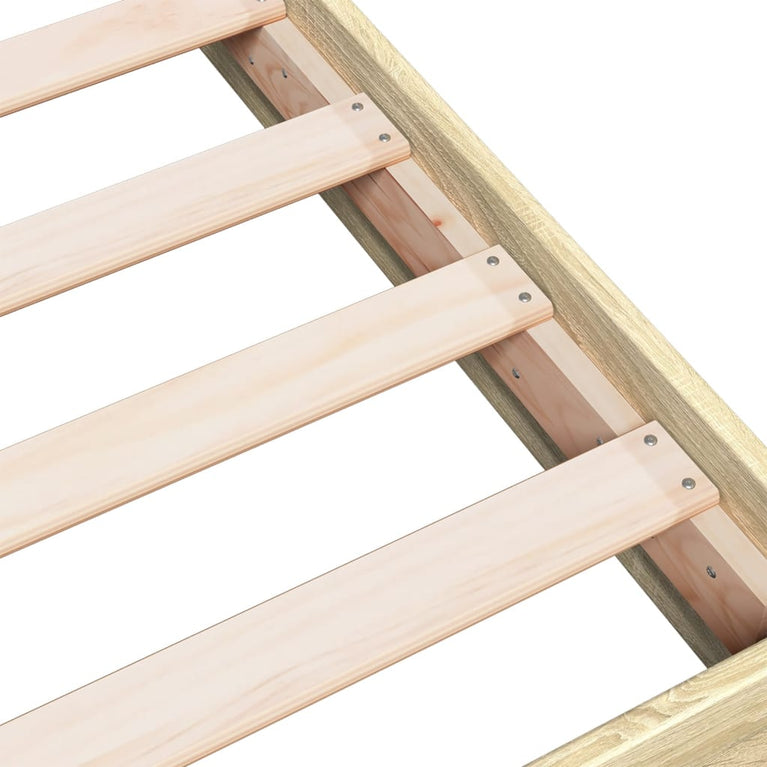 Bedframe bewerkt hout sonoma eikenkleurig 150x200 cm