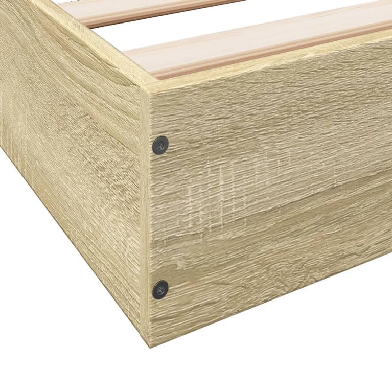 Bedframe bewerkt hout sonoma eikenkleurig 150x200 cm