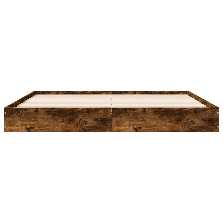 Bedframe bewerkt hout gerookt eikenkleurig 150x200 cm