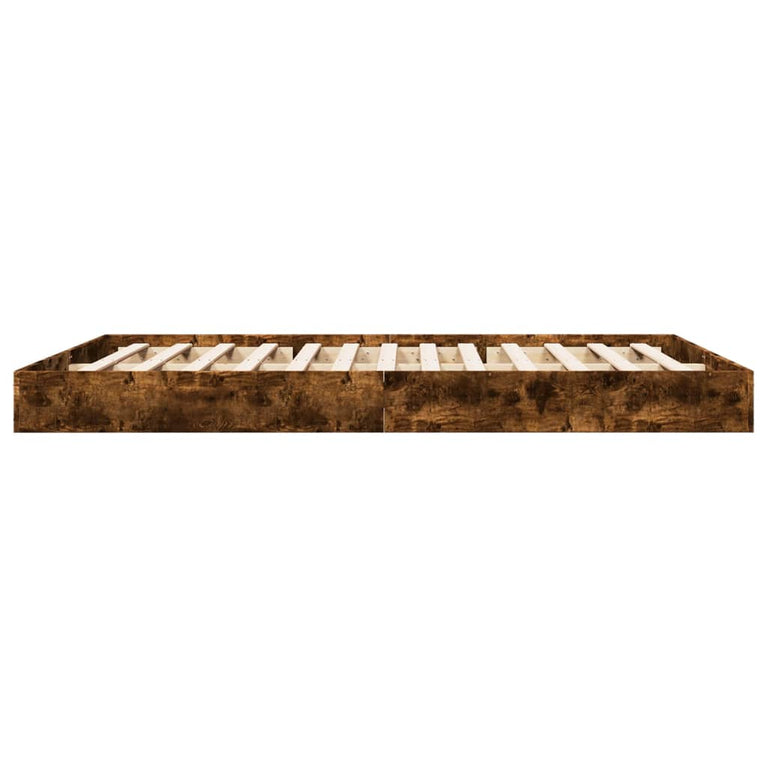 Bedframe bewerkt hout gerookt eikenkleurig 150x200 cm