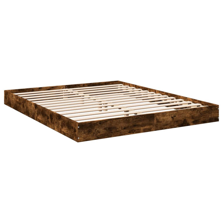 Bedframe bewerkt hout gerookt eikenkleurig 150x200 cm