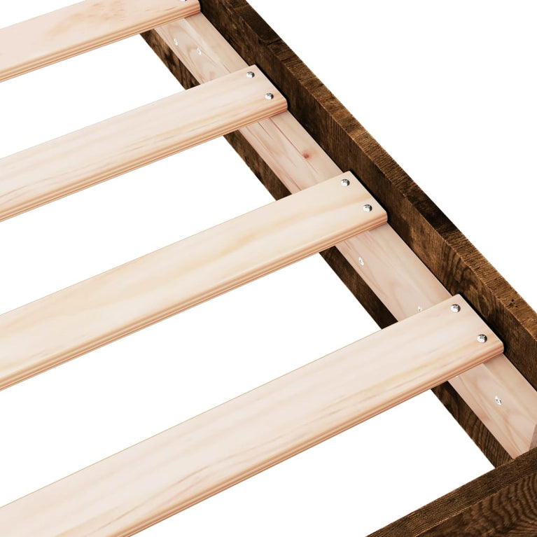 Bedframe bewerkt hout gerookt eikenkleurig 150x200 cm