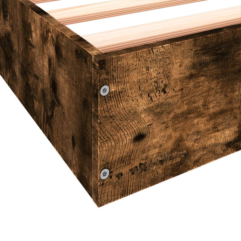 Bedframe bewerkt hout gerookt eikenkleurig 150x200 cm