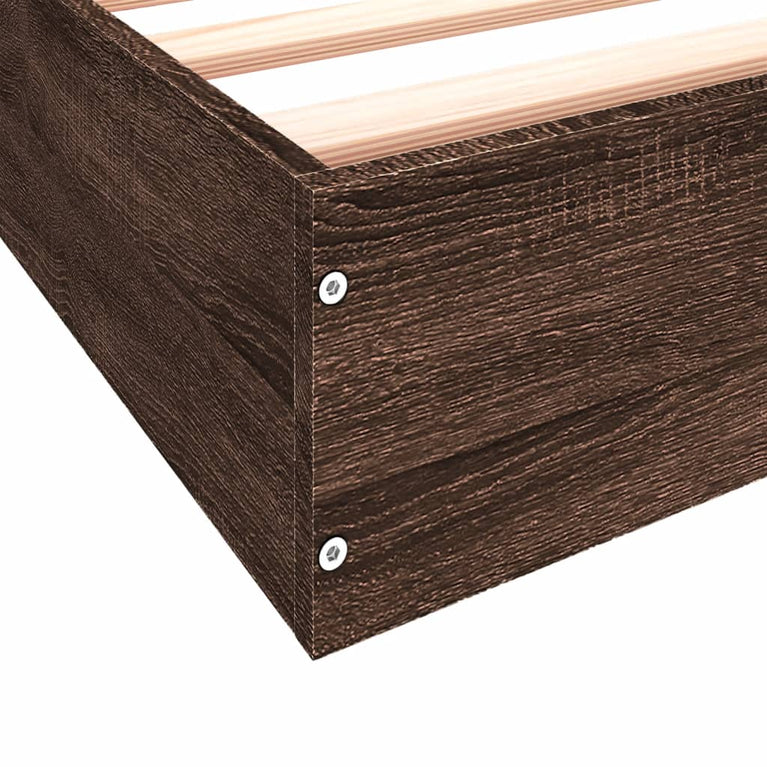 Bedframe bewerkt hout bruin eikenkleur 150x200 cm