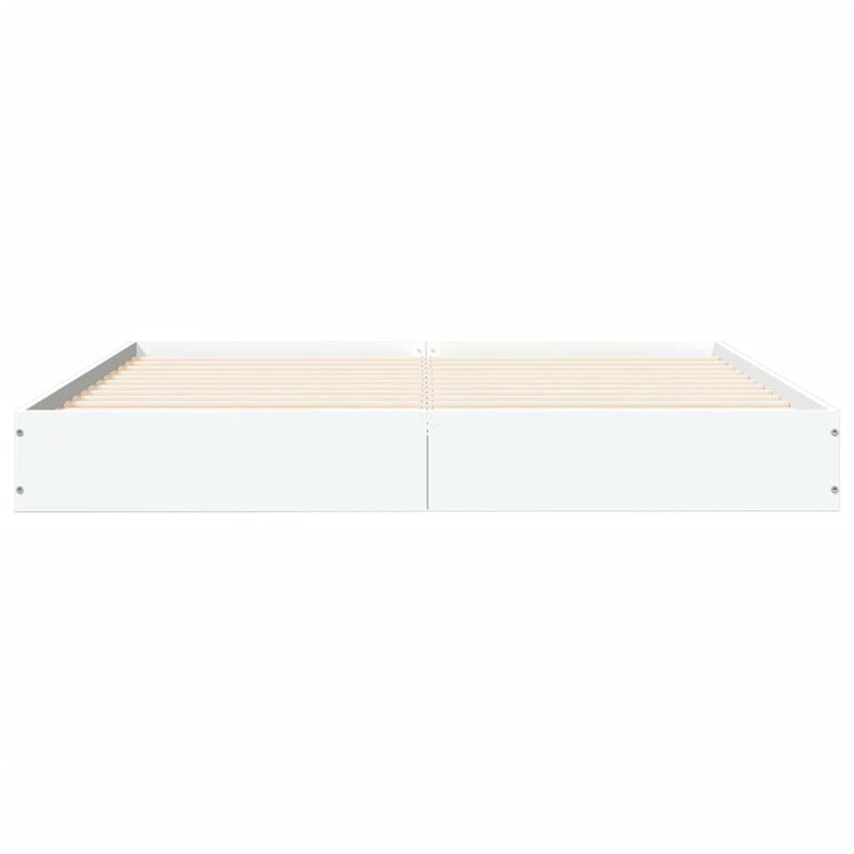 Bedframe bewerkt hout wit 140x200 cm