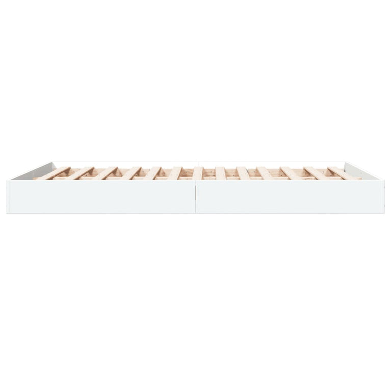 Bedframe bewerkt hout wit 140x200 cm