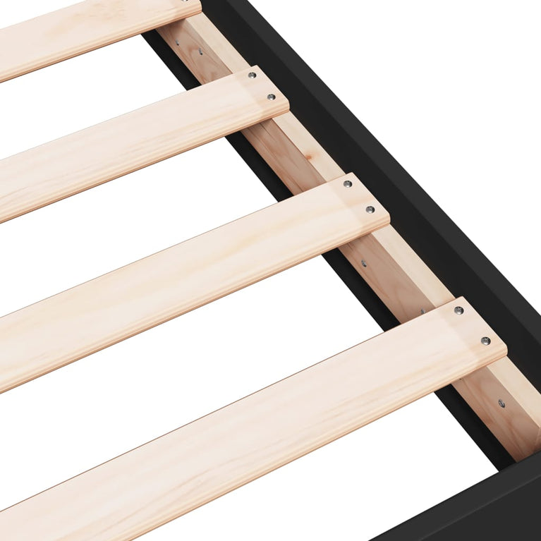 Bedframe bewerkt hout zwart 140x200 cm