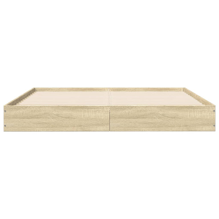 Bedframe bewerkt hout sonoma eikenkleurig 140x200 cm
