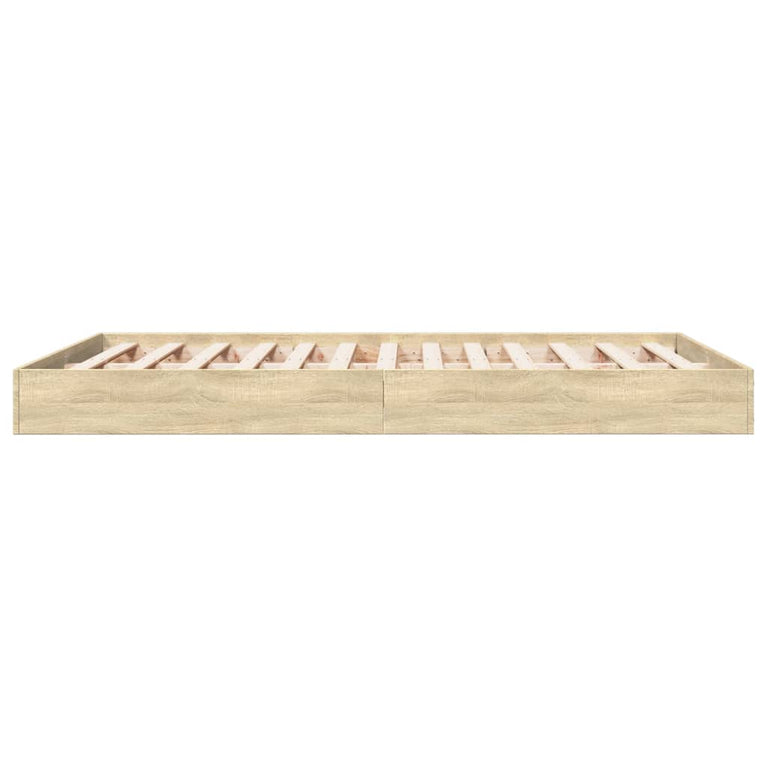 Bedframe bewerkt hout sonoma eikenkleurig 140x200 cm