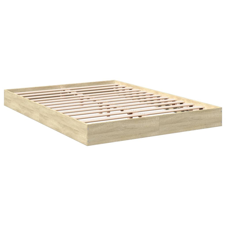 Bedframe bewerkt hout sonoma eikenkleurig 140x200 cm