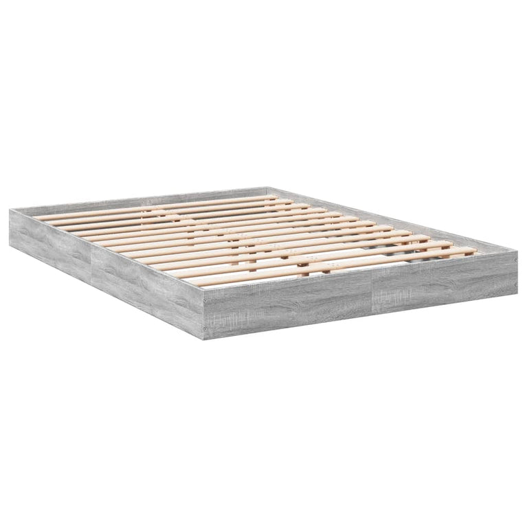 Bedframe bewerkt hout grijs sonoma eikenkleurig 140x200 cm