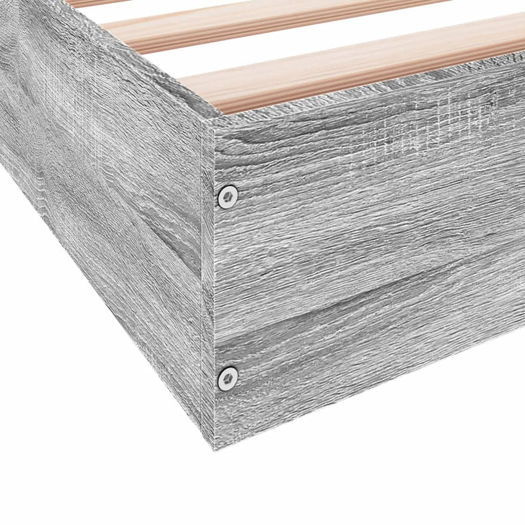 Bedframe bewerkt hout grijs sonoma eikenkleurig 140x200 cm