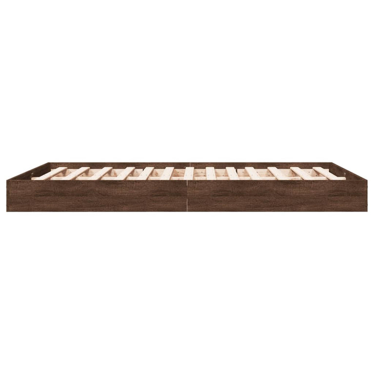 Bedframe bewerkt hout bruin eikenkleur 140x200 cm