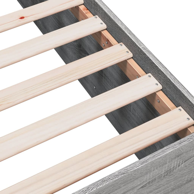 Bedframe bewerkt hout grijs sonoma eikenkleurig 200x200 cm