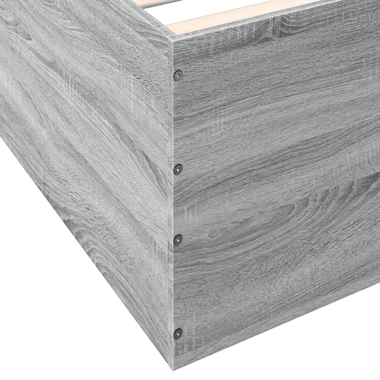 Bedframe bewerkt hout grijs sonoma eikenkleurig 200x200 cm