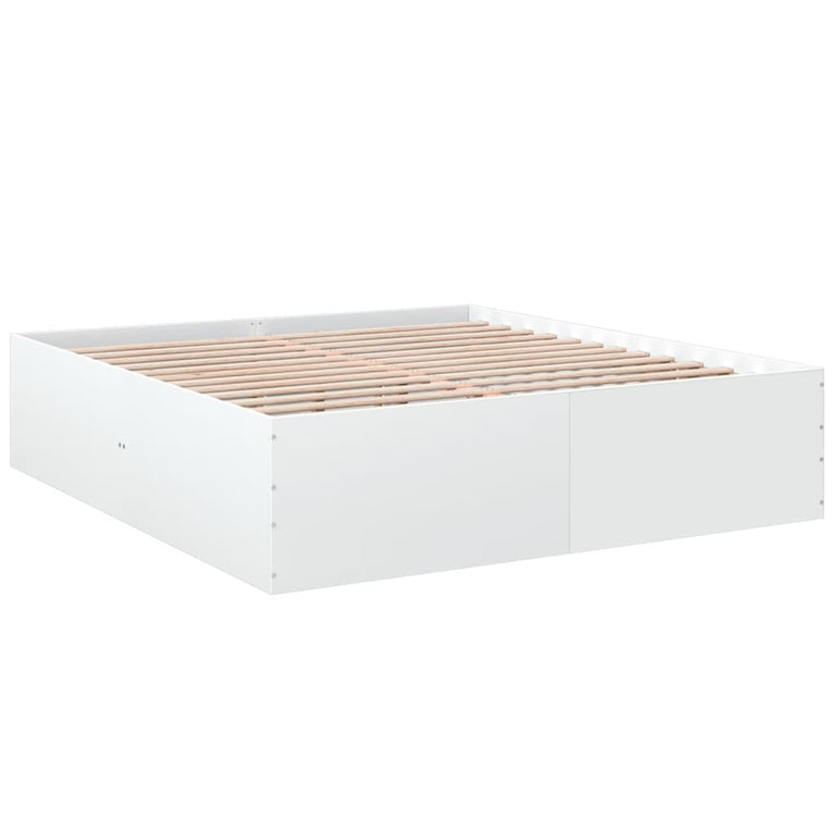Bedframe bewerkt hout wit 180x200 cm