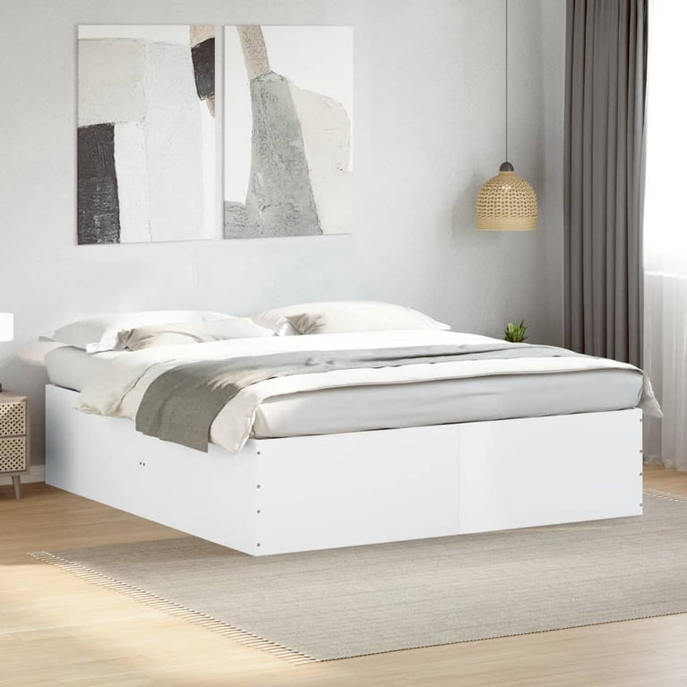 Bedframe bewerkt hout wit 180x200 cm