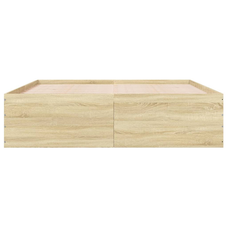 Bedframe bewerkt hout sonoma eikenkleurig 180x200 cm