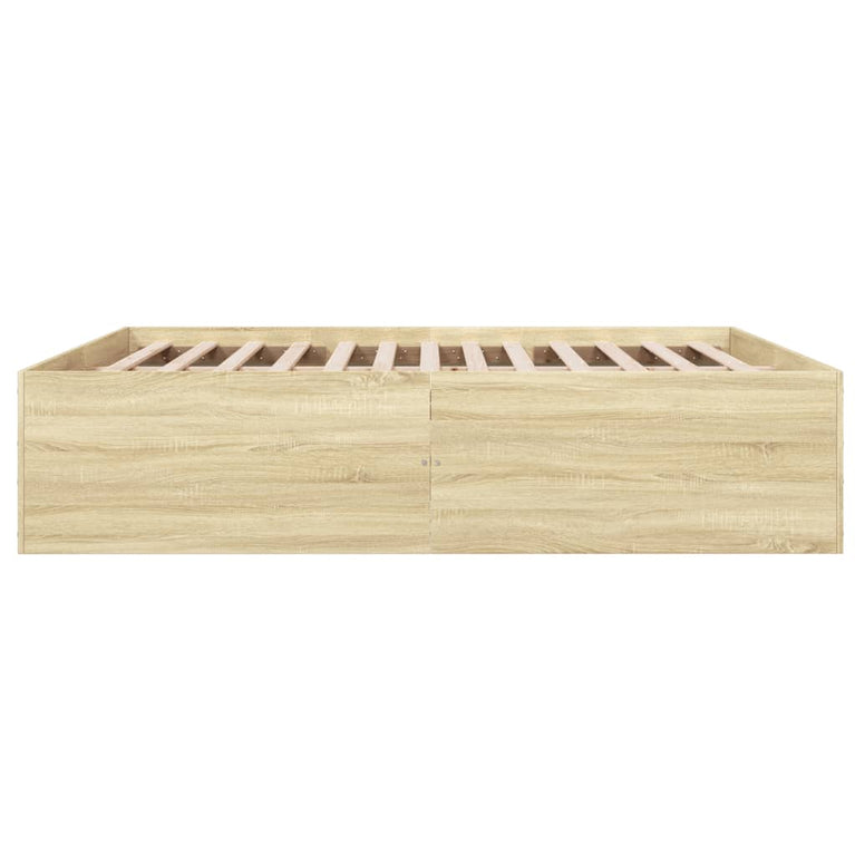 Bedframe bewerkt hout sonoma eikenkleurig 180x200 cm