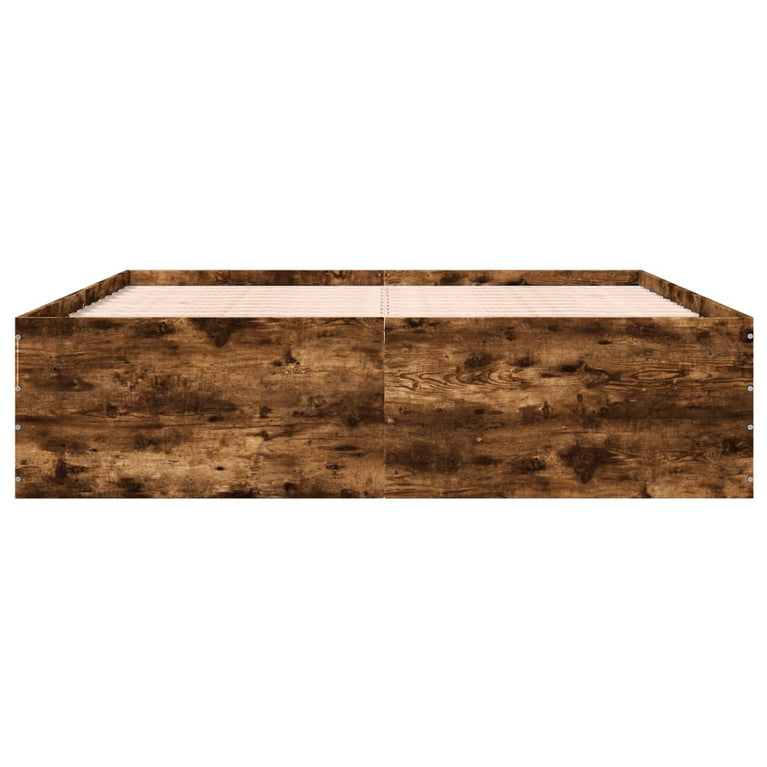 Bedframe bewerkt hout gerookt eikenkleurig 180x200 cm