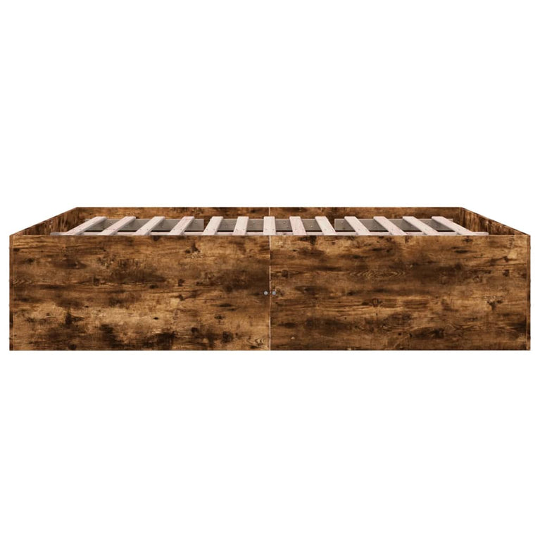 Bedframe bewerkt hout gerookt eikenkleurig 180x200 cm
