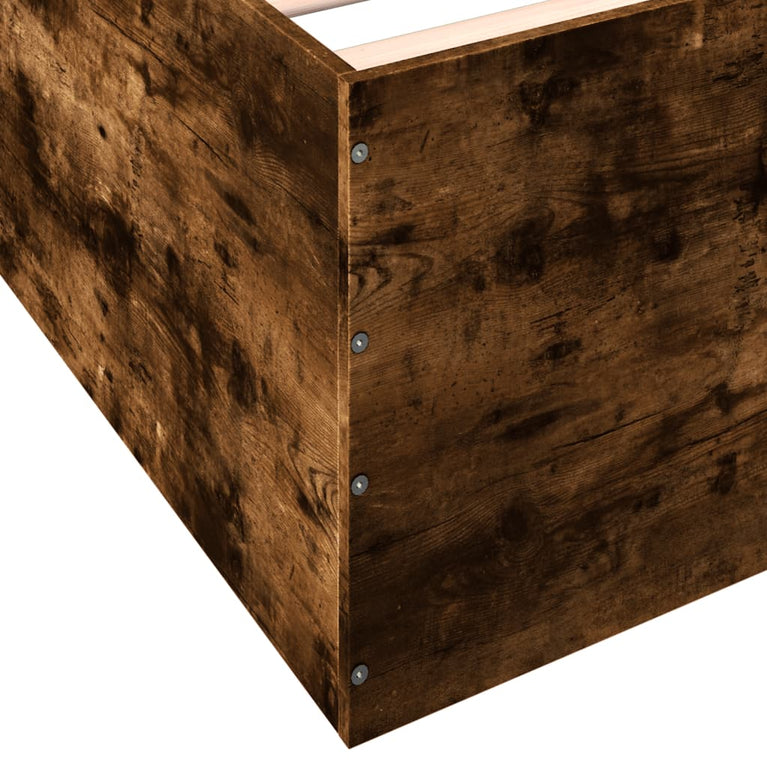 Bedframe bewerkt hout gerookt eikenkleurig 180x200 cm