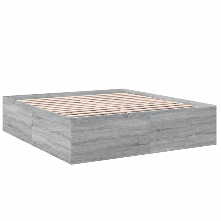 Bedframe bewerkt hout grijs sonoma eikenkleurig 180x200 cm