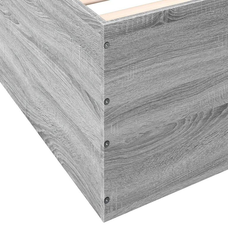 Bedframe bewerkt hout grijs sonoma eikenkleurig 180x200 cm
