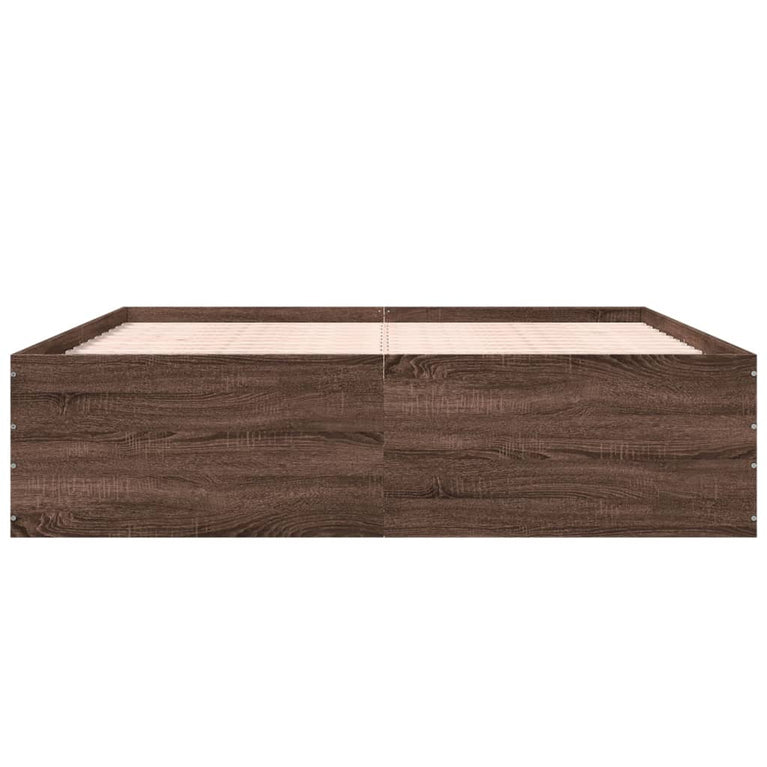 Bedframe bewerkt hout bruin eikenkleur 180x200 cm