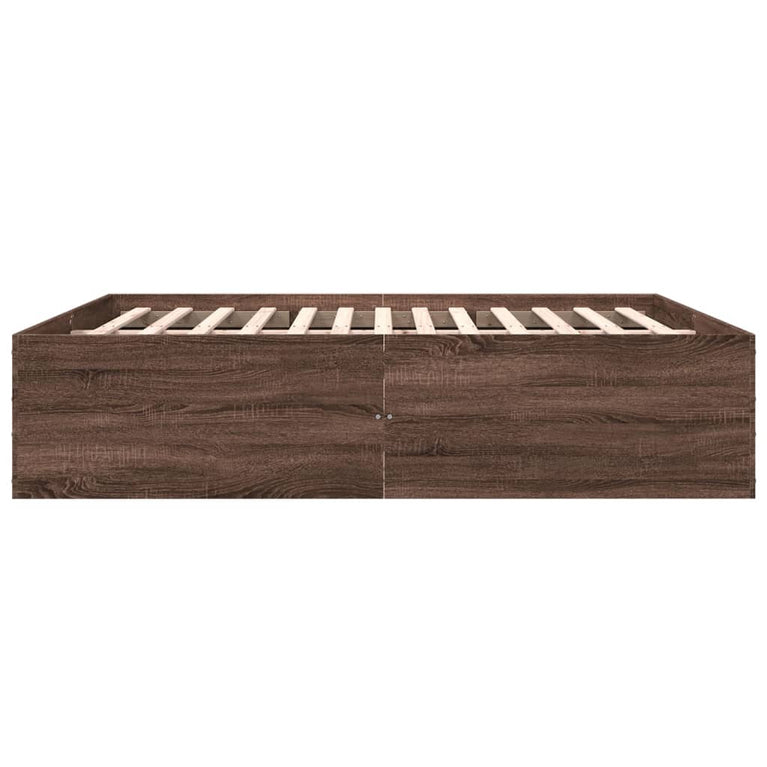 Bedframe bewerkt hout bruin eikenkleur 180x200 cm