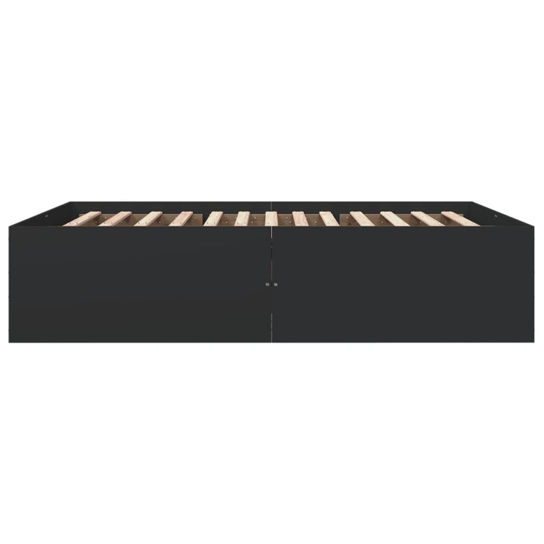 Bedframe bewerkt hout zwart 160x200 cm