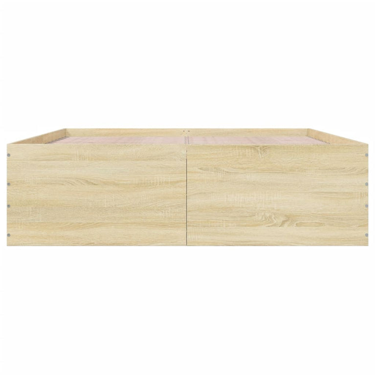 Bedframe bewerkt hout sonoma eikenkleurig 160x200 cm