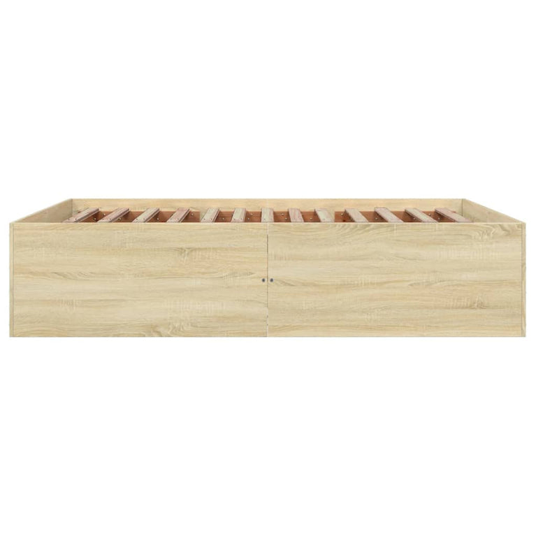 Bedframe bewerkt hout sonoma eikenkleurig 160x200 cm