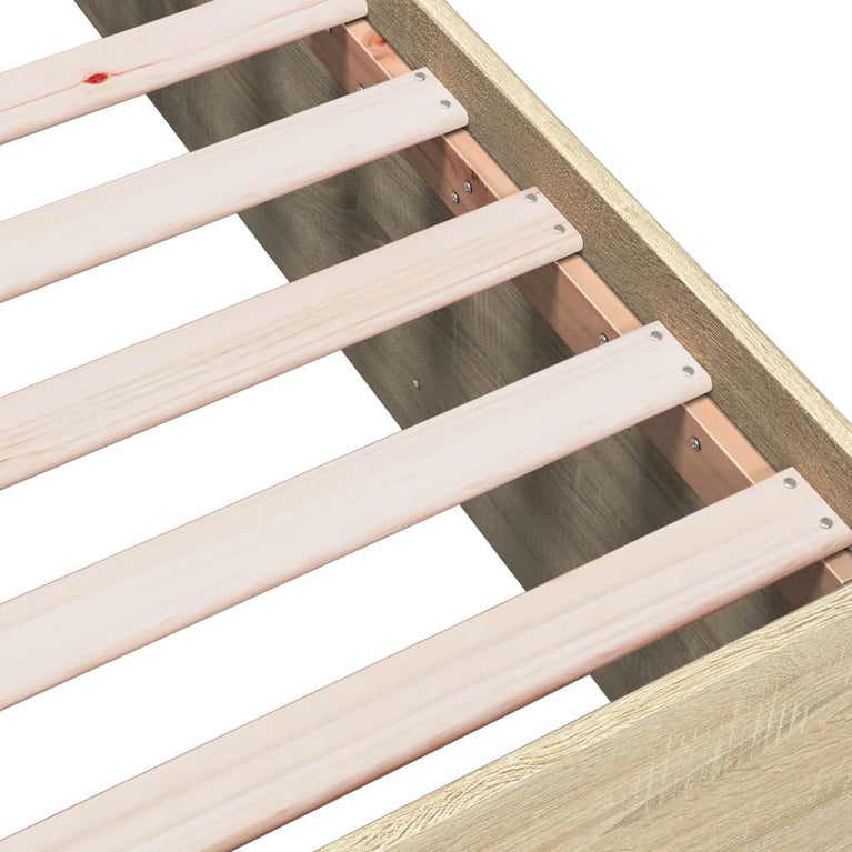 Bedframe bewerkt hout sonoma eikenkleurig 160x200 cm
